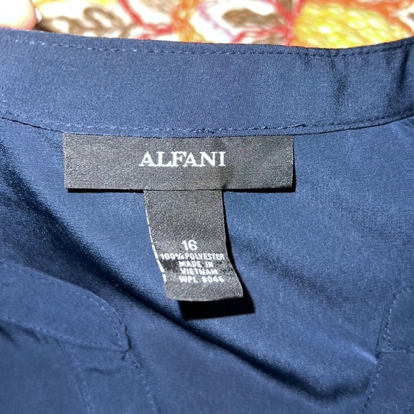 ALFANI size 16 womens plus Moroccan sleeveless color block dress two pockets nwt - Picture 6 of 12